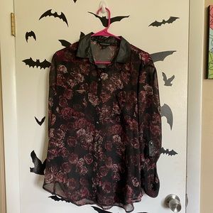 Rock & Republic Sheer Floral Blouse